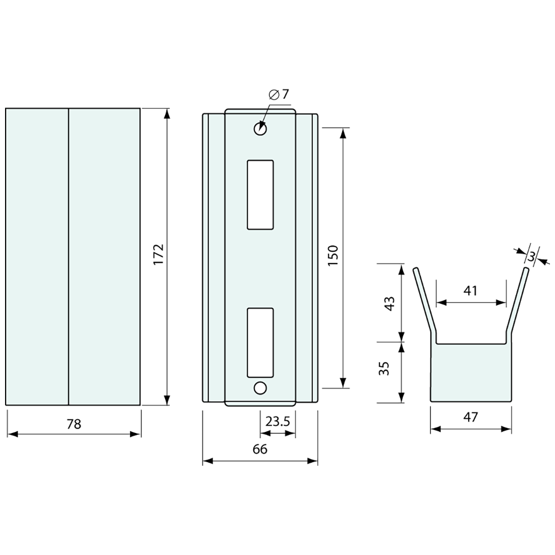 Strike Box Stainless Steel 172mm